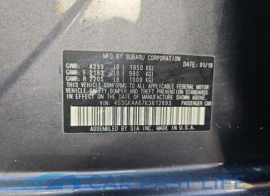 4S3GKAA67K3612893# 12