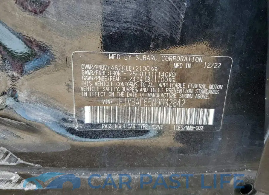 JF1VBAF65N9032842# 13