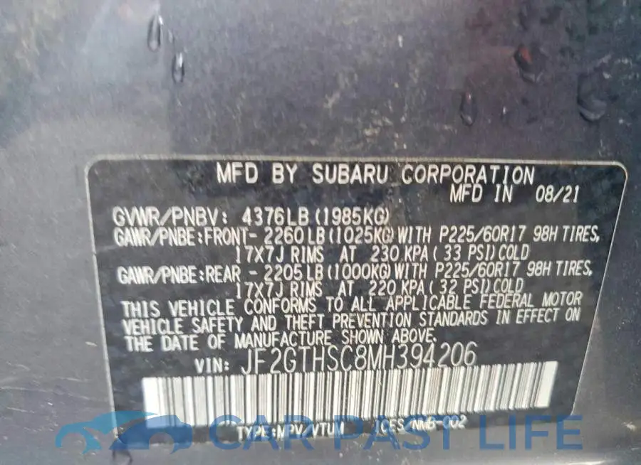 JF2GTHSC8MH394206# 13