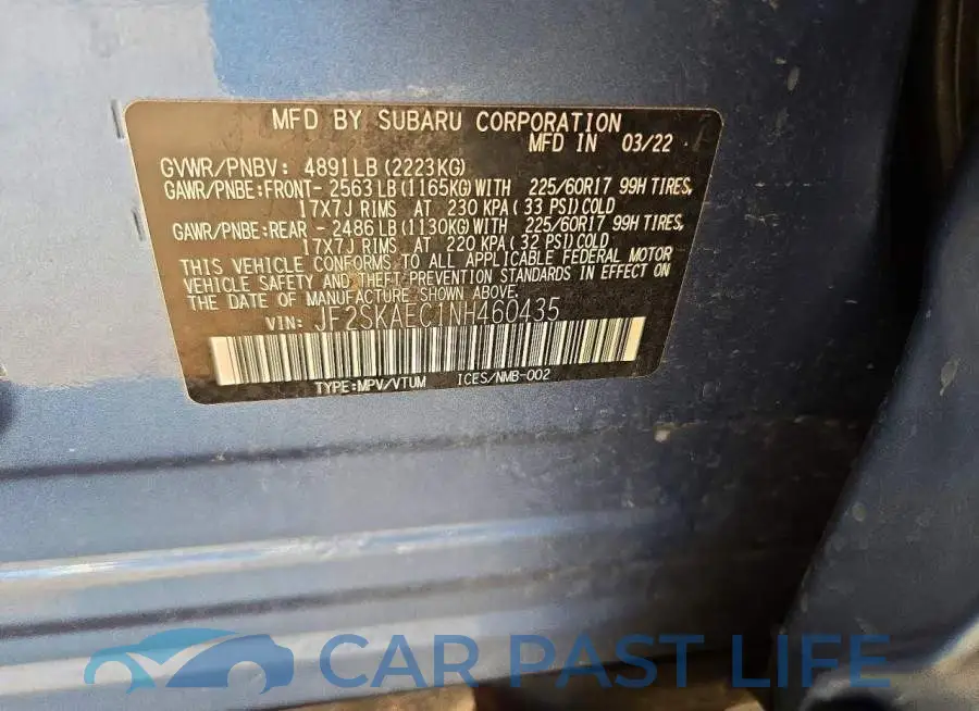 JF2SKAEC1NH460435# 13