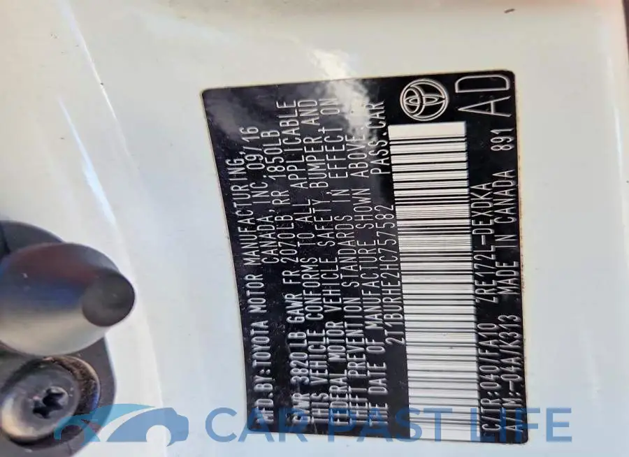 2T1BURHE2HC757582# 12