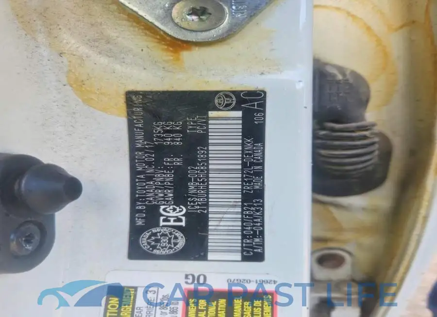 2T1BURHE5HC851892# 13