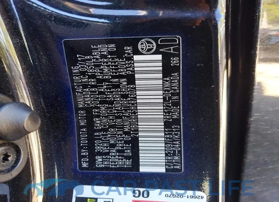 2T1BURHE5HC876078# 12
