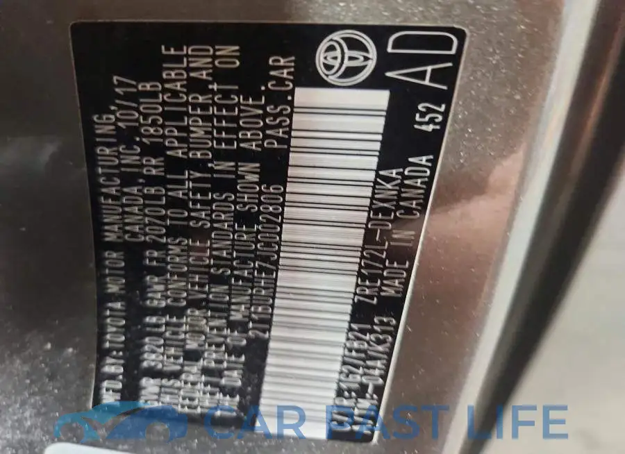 2T1BURHE7JC002806# 12