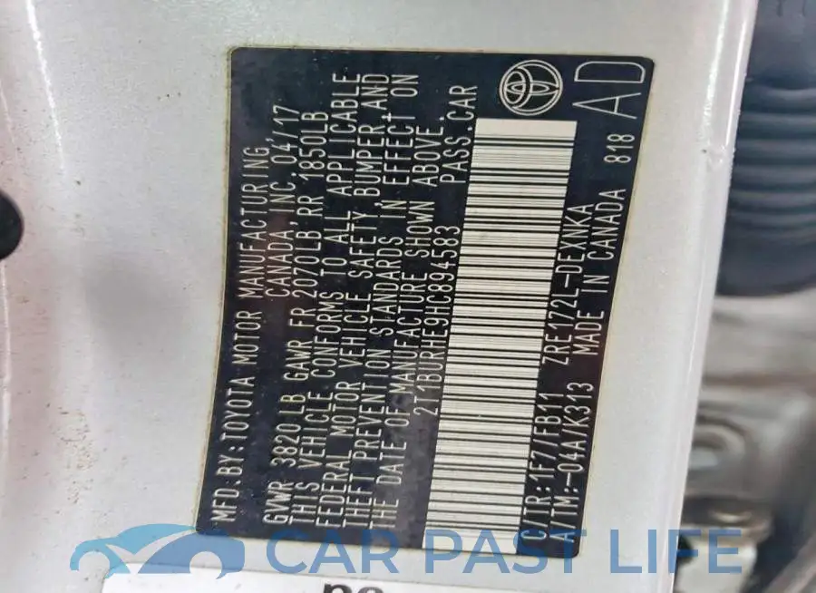 2T1BURHE9HC894583# 13