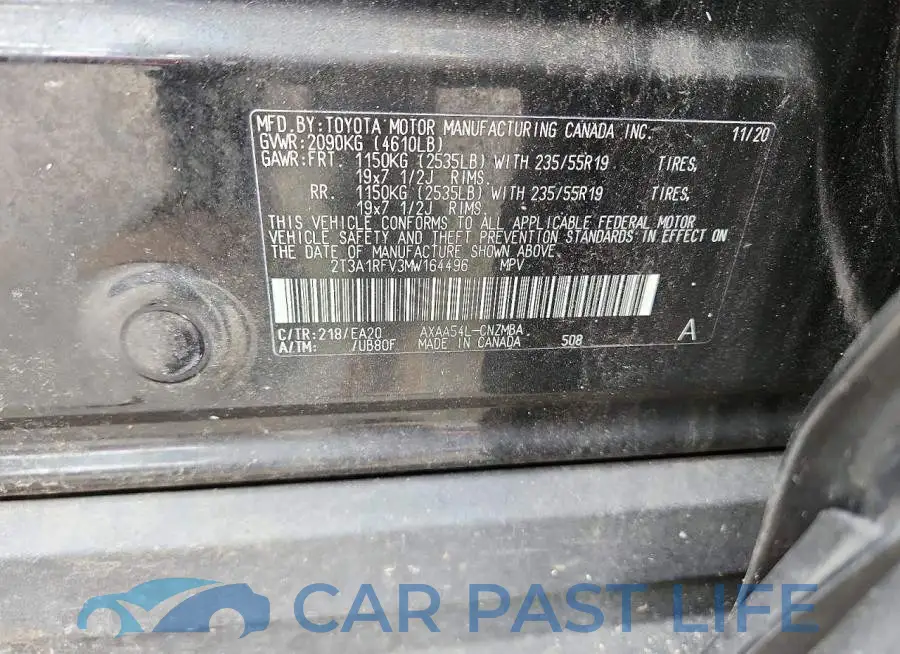 2T3A1RFV3MW164496# 13