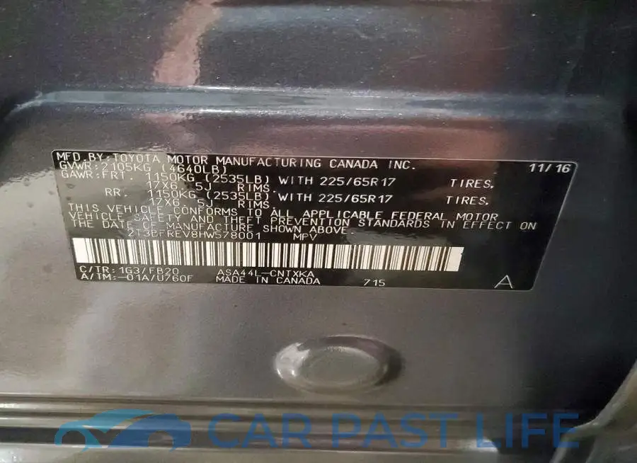 2T3BFREV8HW578001# 14