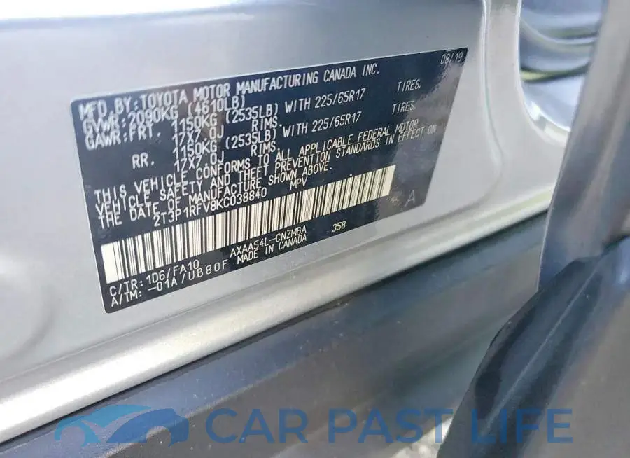 2T3P1RFV8KC038840# 14