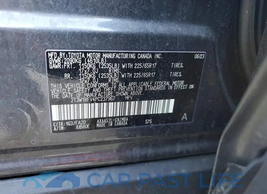 2T3W1RFV4PC237967# 13