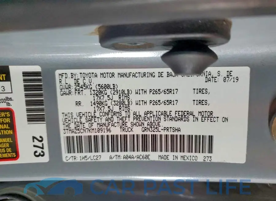 3TMAZ5CN7KM109196# 12