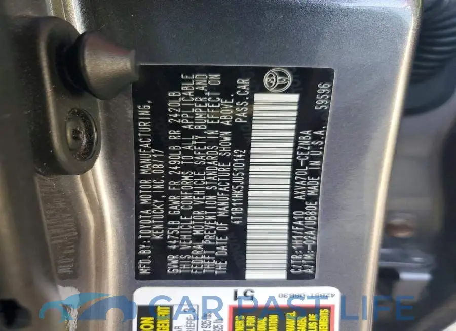 4T1B11HK5JU510142# 12
