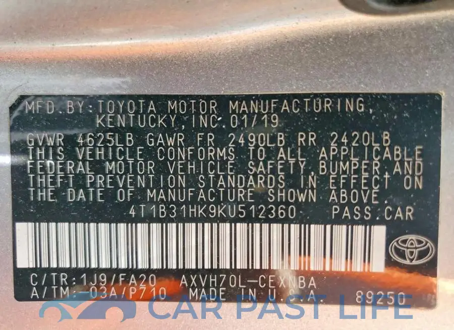 4T1B31HK9KU512360# 12
