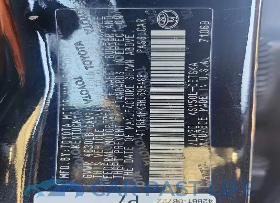 4T1BF1FK6HU698488# 12