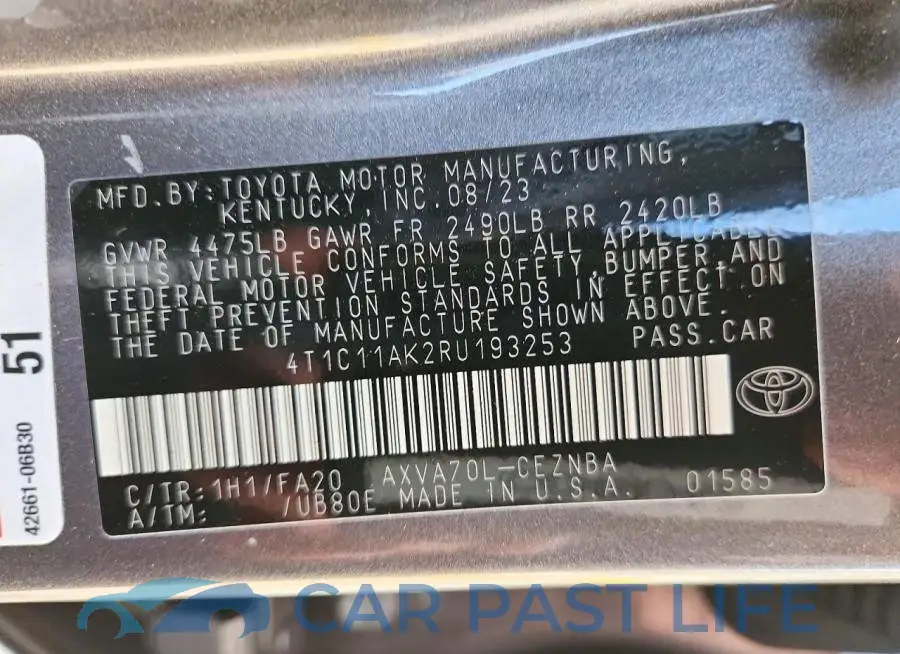 4T1C11AK2RU193253# 13