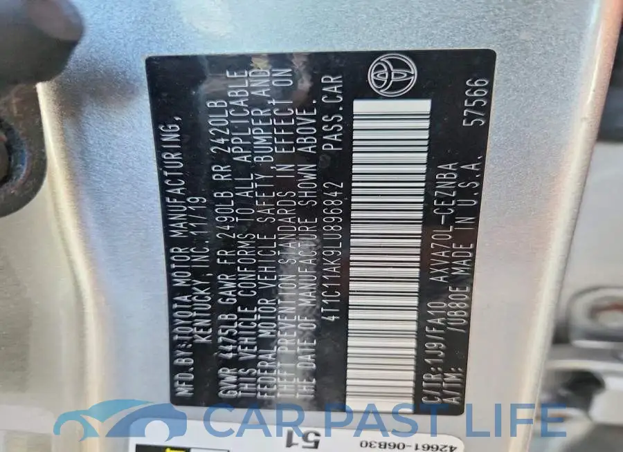 4T1C11AK9LU896842# 12