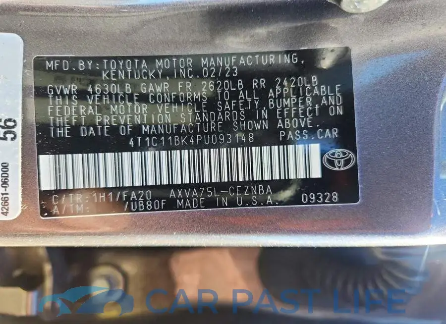 4T1C11BK4PU093148# 12