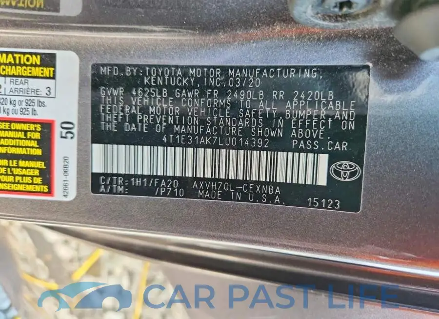 4T1E31AK7LU014392# 12