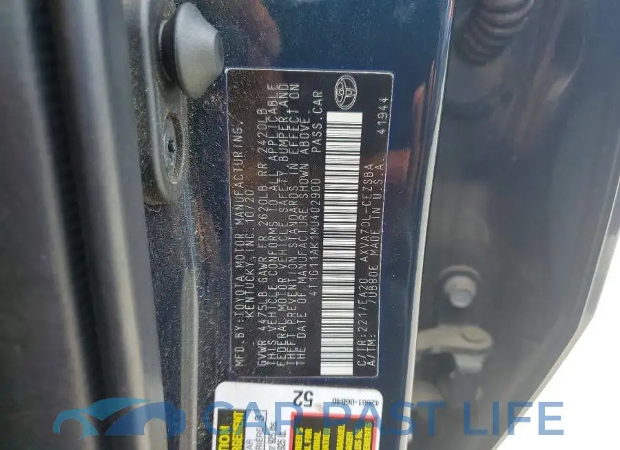 4T1G11AK1MU402900# 12