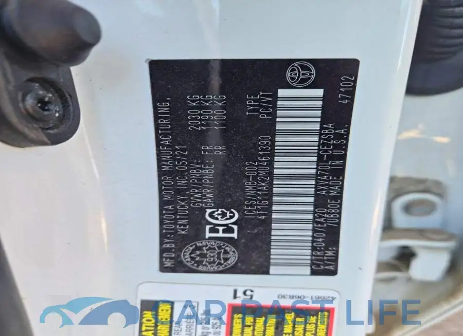 4T1G11AK2MU461390# 12