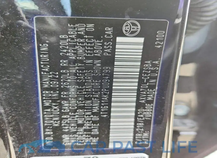 4T1G11AK2PU094799# 12