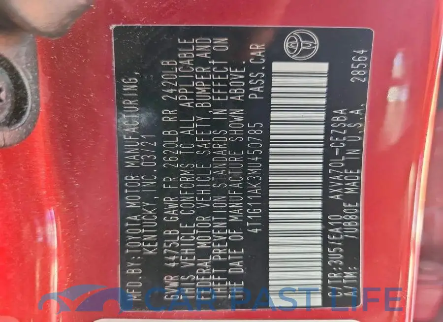 4T1G11AK3MU450785# 13