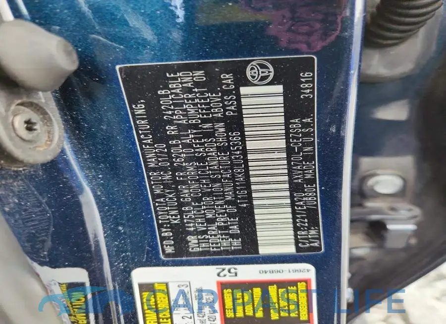 4T1G11AK8LU345366# 12
