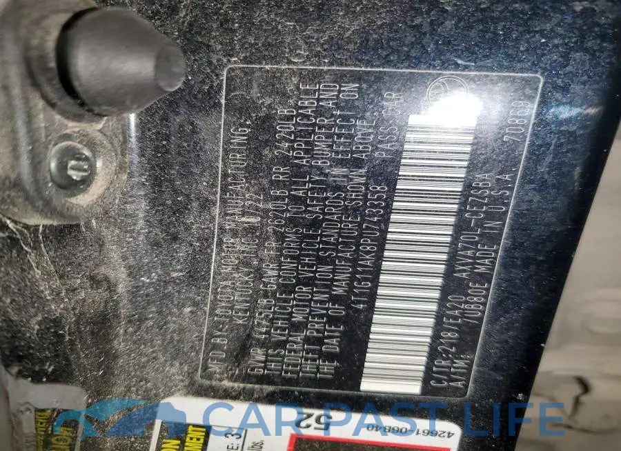 4T1G11AK8PU743358# 12
