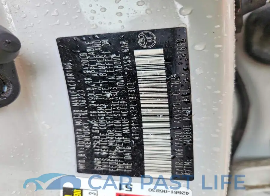 4T1R11AK3PU184603# 12
