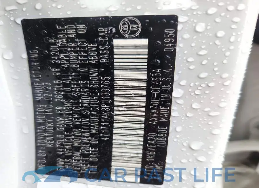 4T1T11AK8PU133765# 12