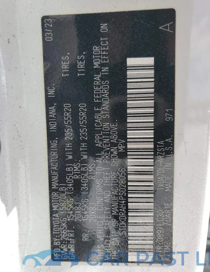5TDKDRAH4PS028056# 12