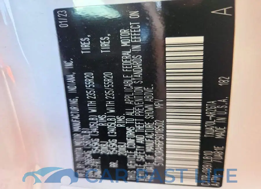 5TDKDRAH6PS018502# 13