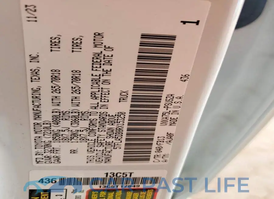 5TFLA5DB8RX153250# 12