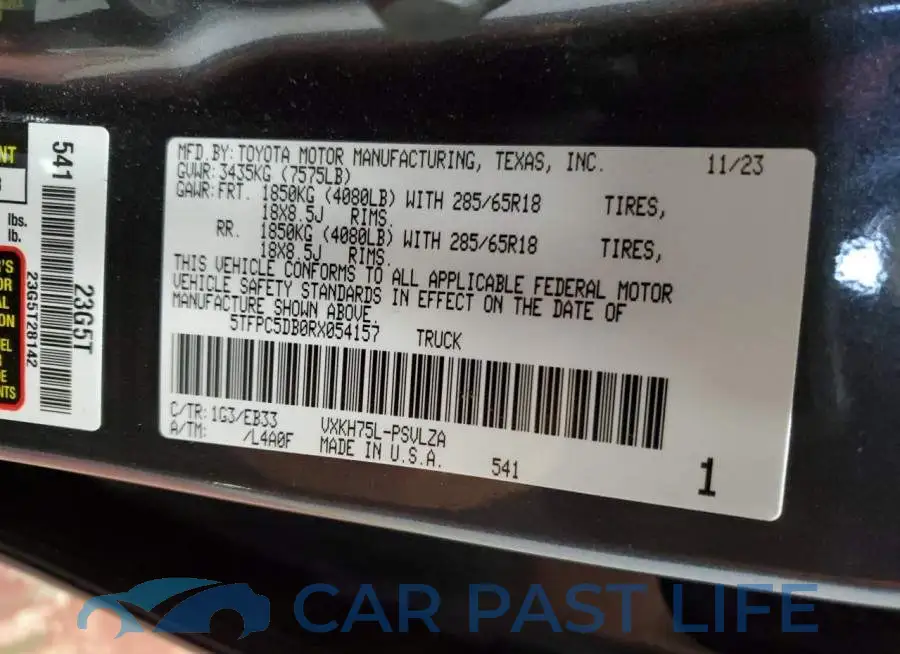 5TFPC5DB0RX054157# 12