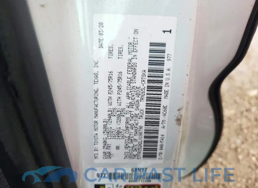 5TFRX5GN2LX180790# 12