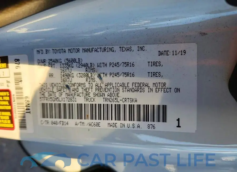 5TFRX5GN5LX172831# 12