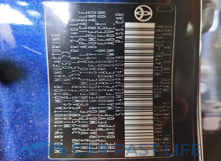5YFB4MDE3PP047078# 12