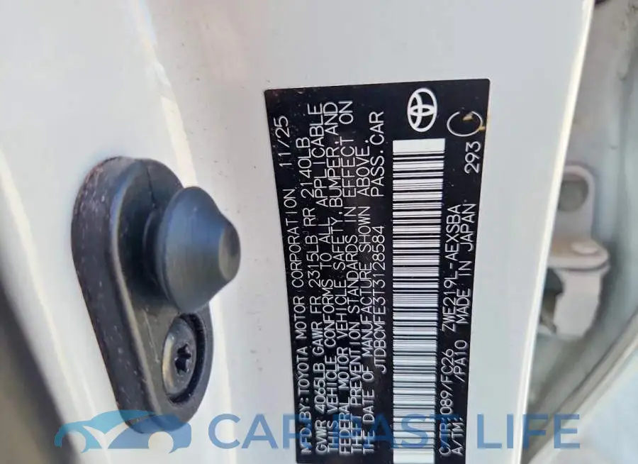 JTDBCMFE3T3128584# 12