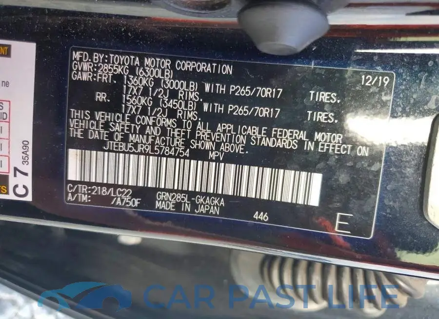 JTEBU5JR9L5784754# 12