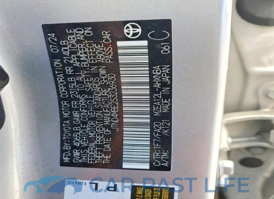 JTND4MBE2S3236930# 12