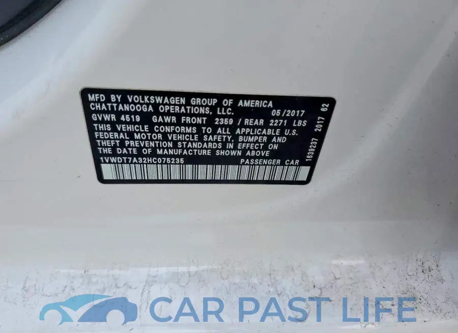 1VWDT7A32HC075235# 13