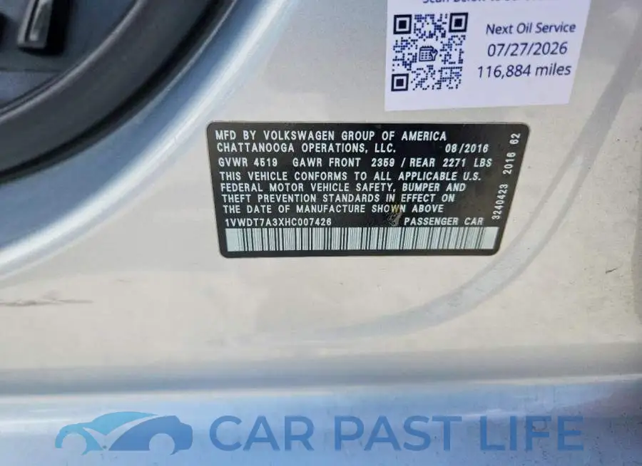 1VWDT7A3XHC007426# 13