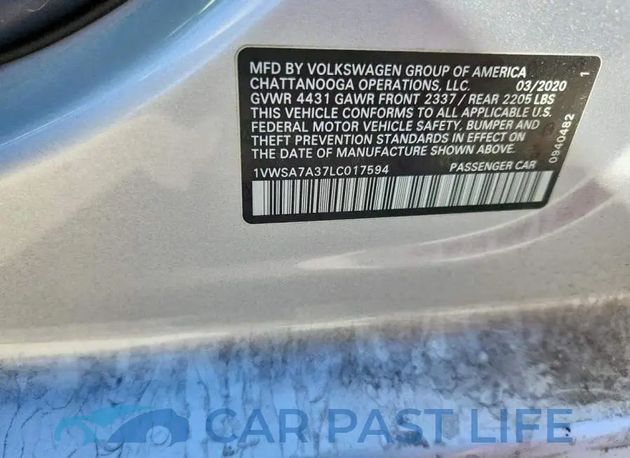 1VWSA7A37LC017594# 12