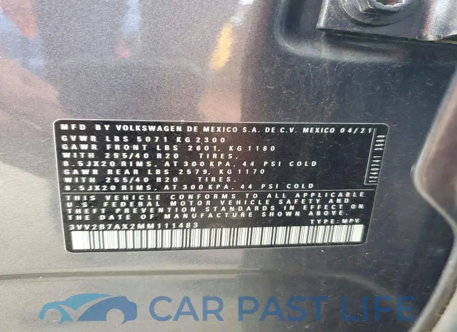 3VV2B7AX2MM111483# 13