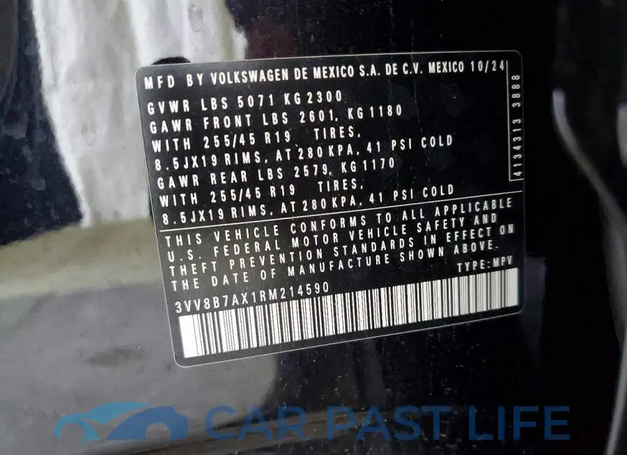3VV8B7AX1RM214590# 13