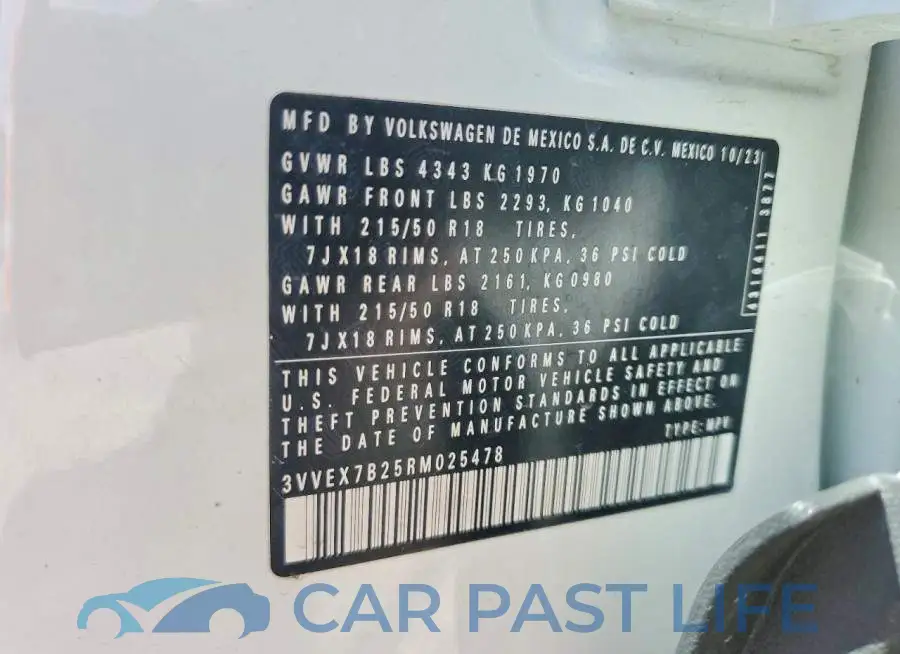 3VVEX7B25RM025478# 12