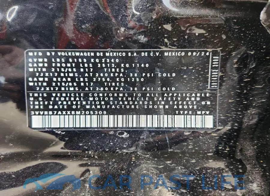 3VVRB7AXXRM205309# 13