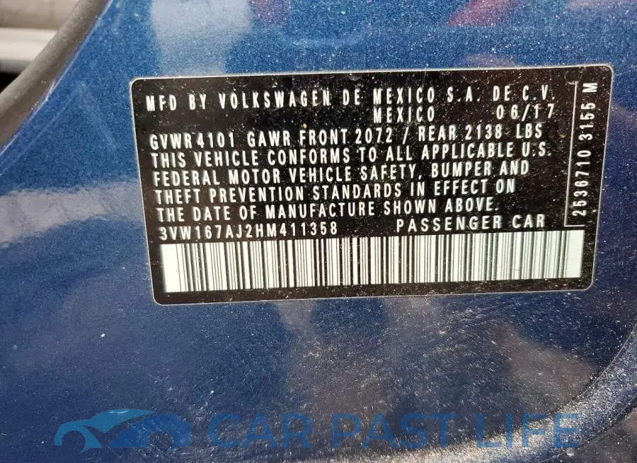3VW167AJ2HM411358# 13