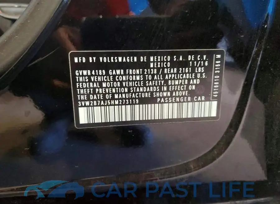 3VW2B7AJ5HM273119# 12
