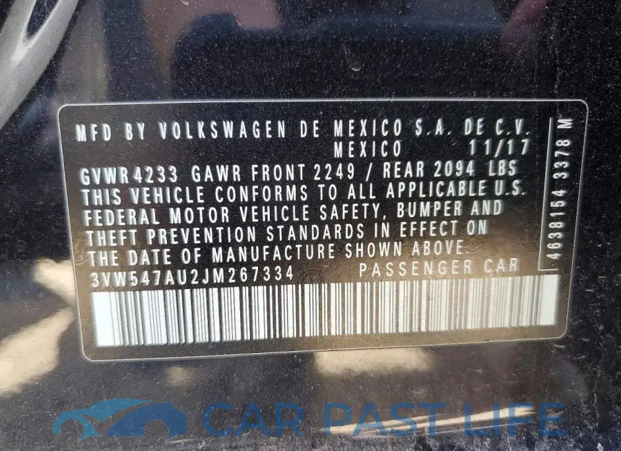 3VW547AU2JM267334# 12