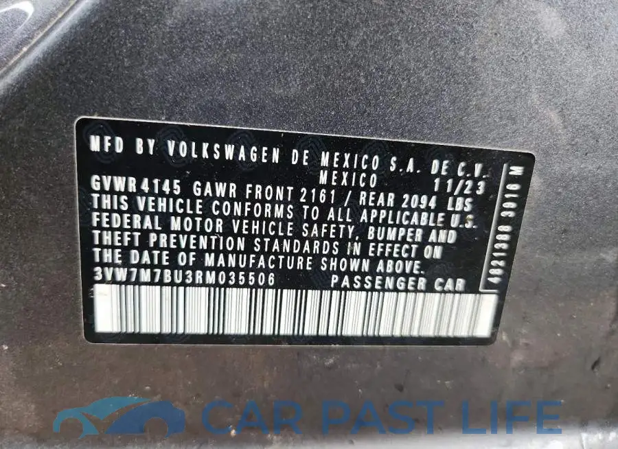 3VW7M7BU3RM035506# 13